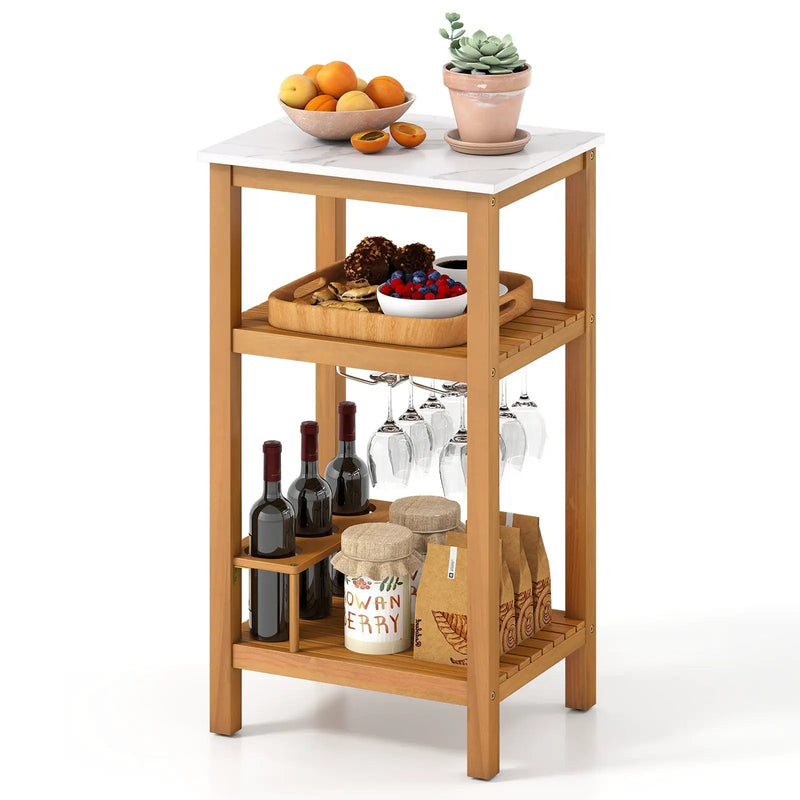 Patio Acacia Wood Storage Cabinet Patio Buffet Cabinet Bar Table by DirectDeals