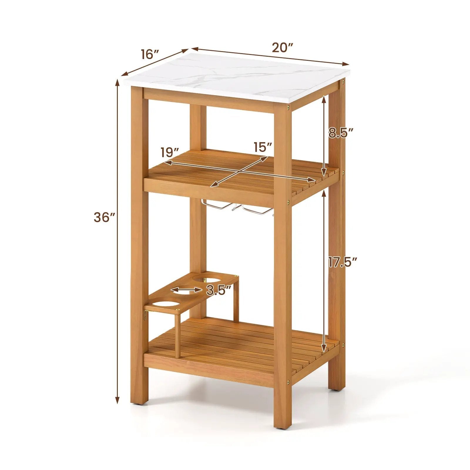 Patio Acacia Wood Storage Cabinet Patio Buffet Cabinet Bar Table by DirectDeals
