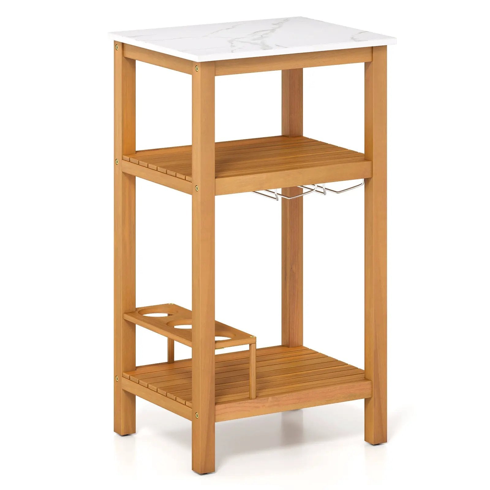 Patio Acacia Wood Storage Cabinet Patio Buffet Cabinet Bar Table by DirectDeals