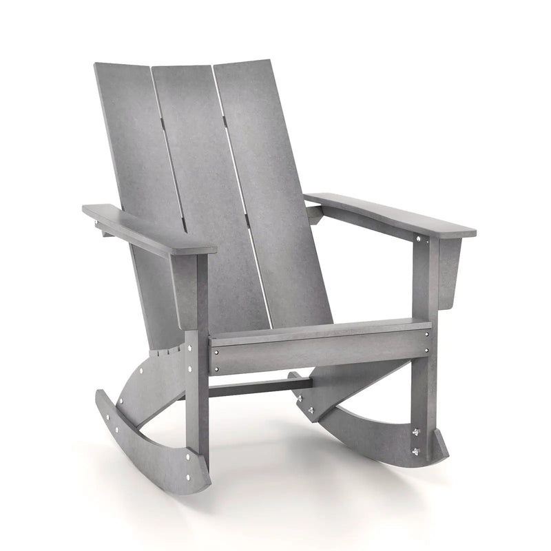 Adirondack Rocking Chair with Curved Back - Gray by DirectDeals