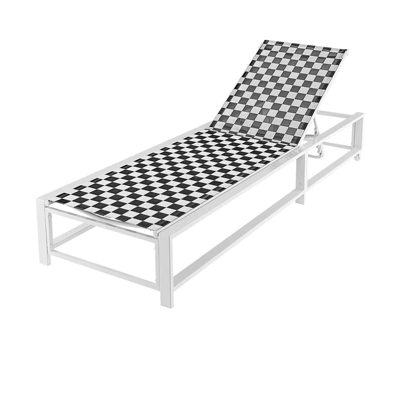 Outdoor Adjustable Patio Chaise Lounge Chair with Wheels and Sturdy Metal Frame by DirectDeals