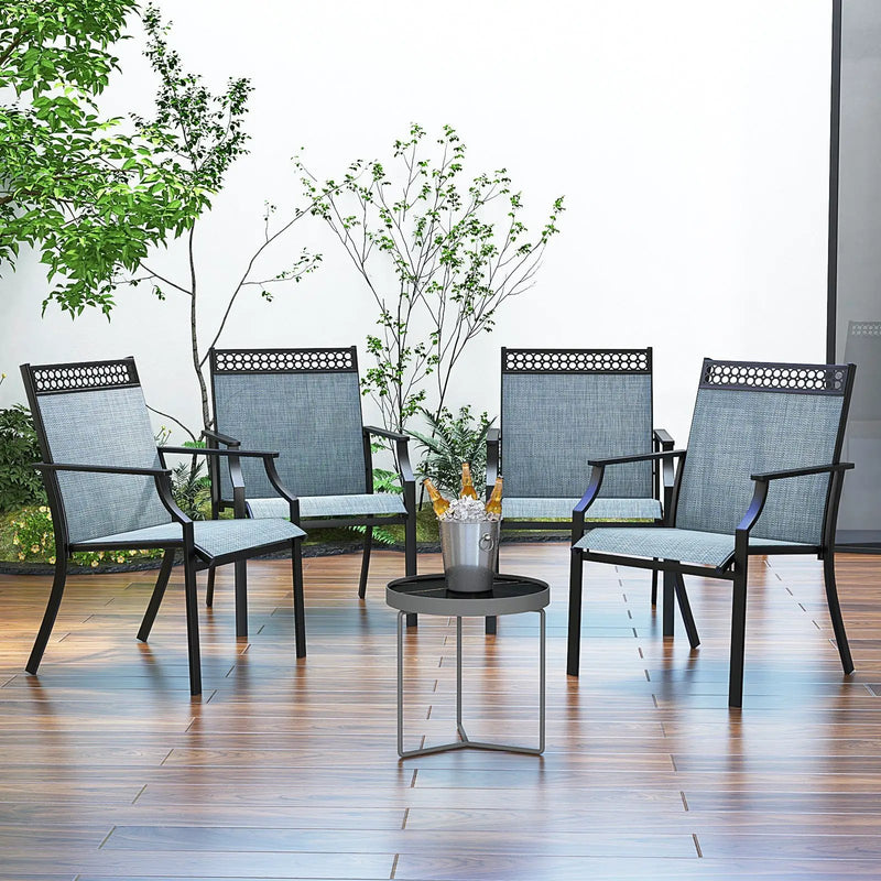Patio Chairs Set of 2 with All Weather Breathable Fabric by DirectDeals