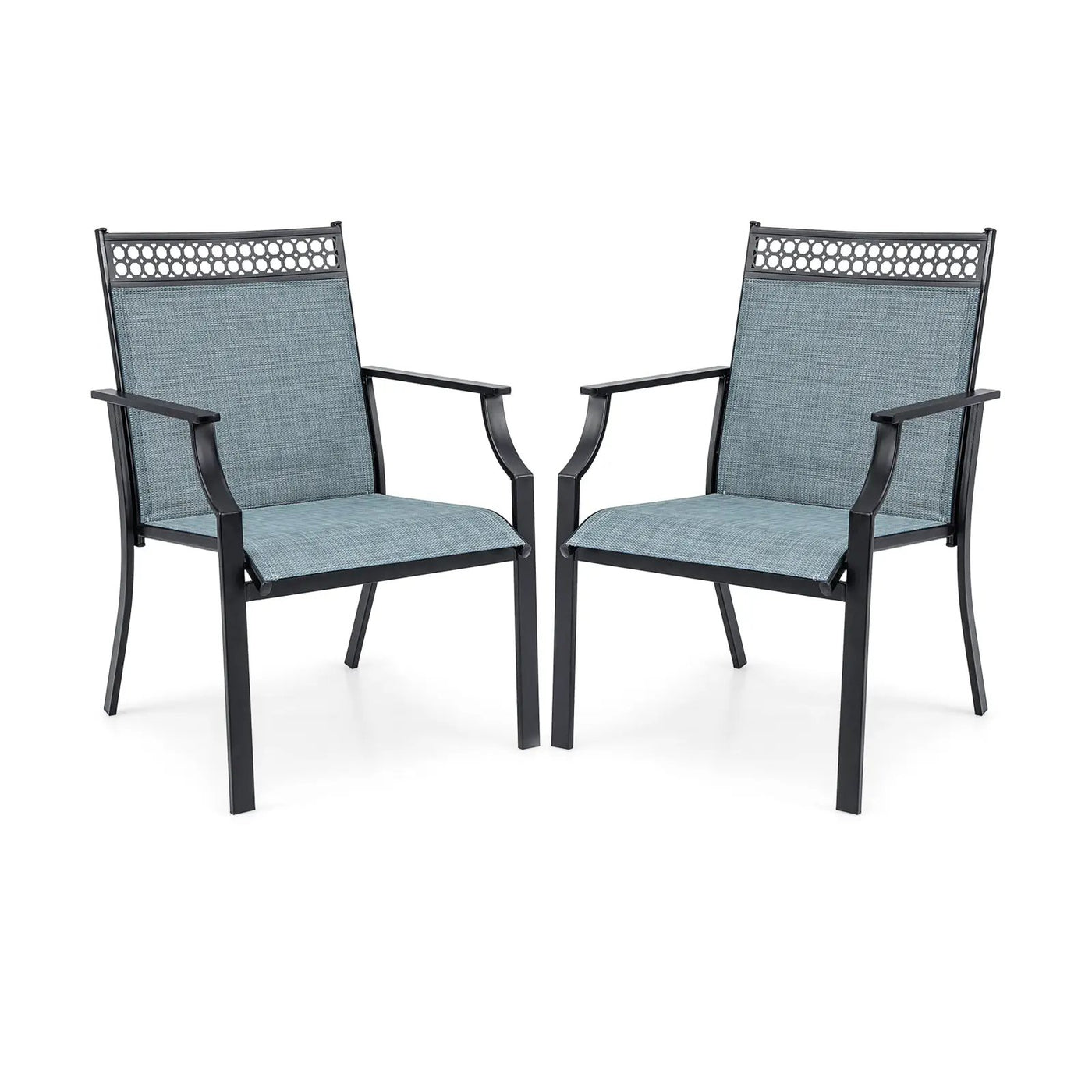 Patio Chairs Set of 2 with All Weather Breathable Fabric by DirectDeals