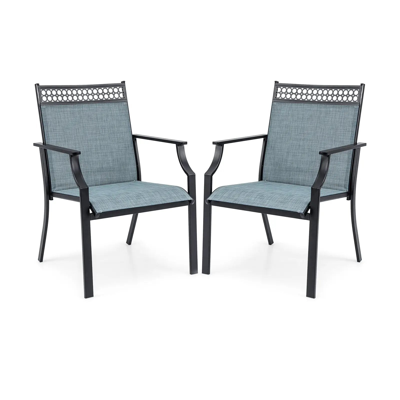 Patio Chairs Set of 2 with All Weather Breathable Fabric by DirectDeals