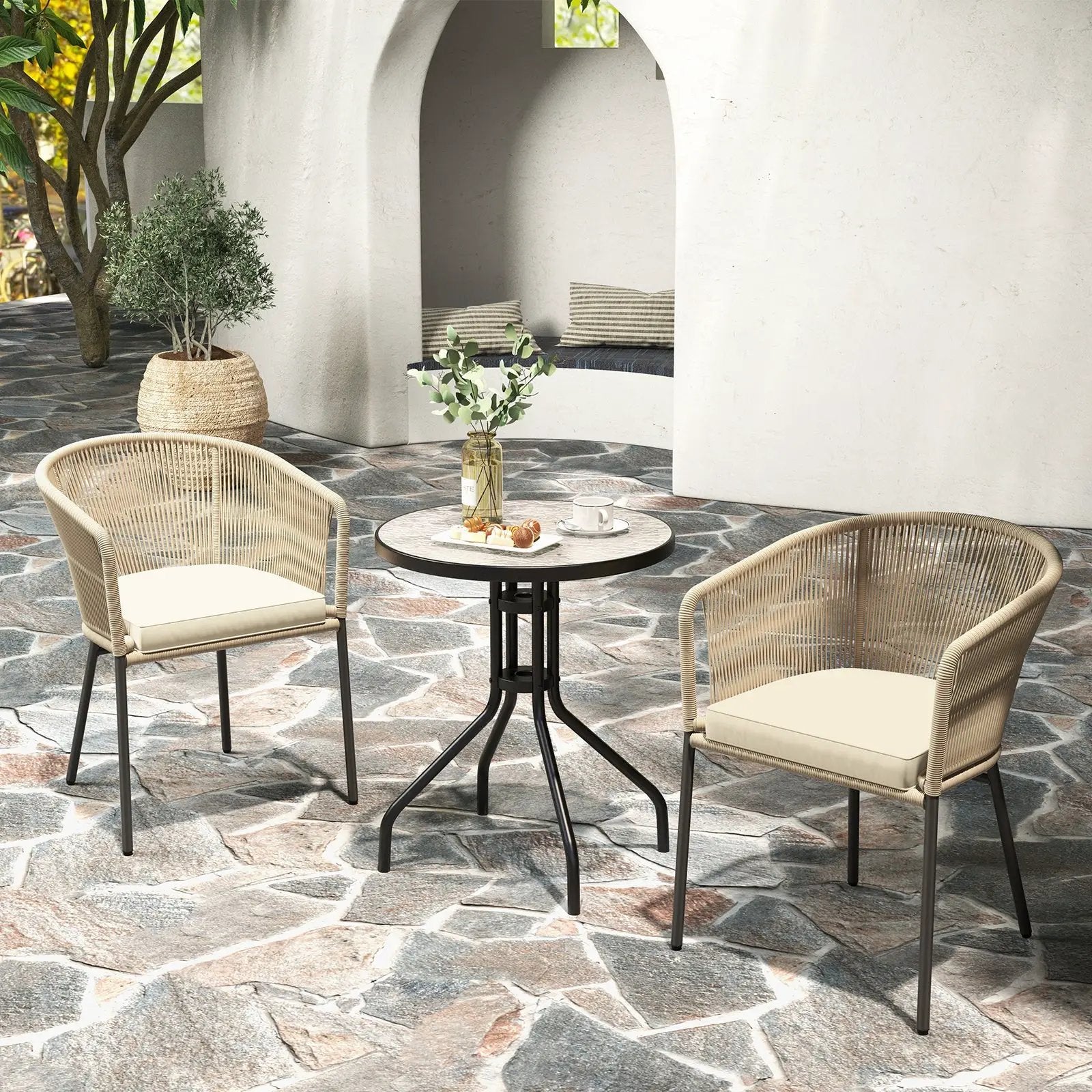 Patio Chairs Set of 4 with by DirectDeals