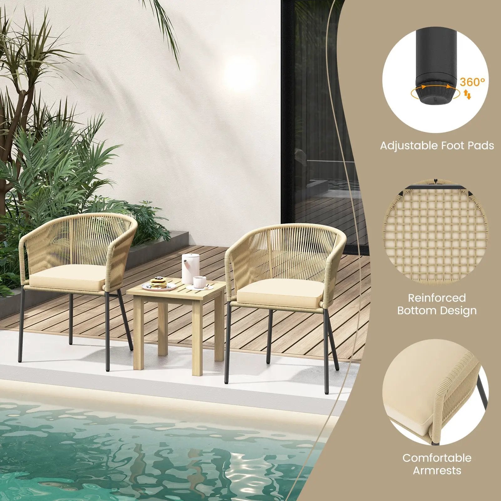 Patio Chairs Set of 4 with by DirectDeals