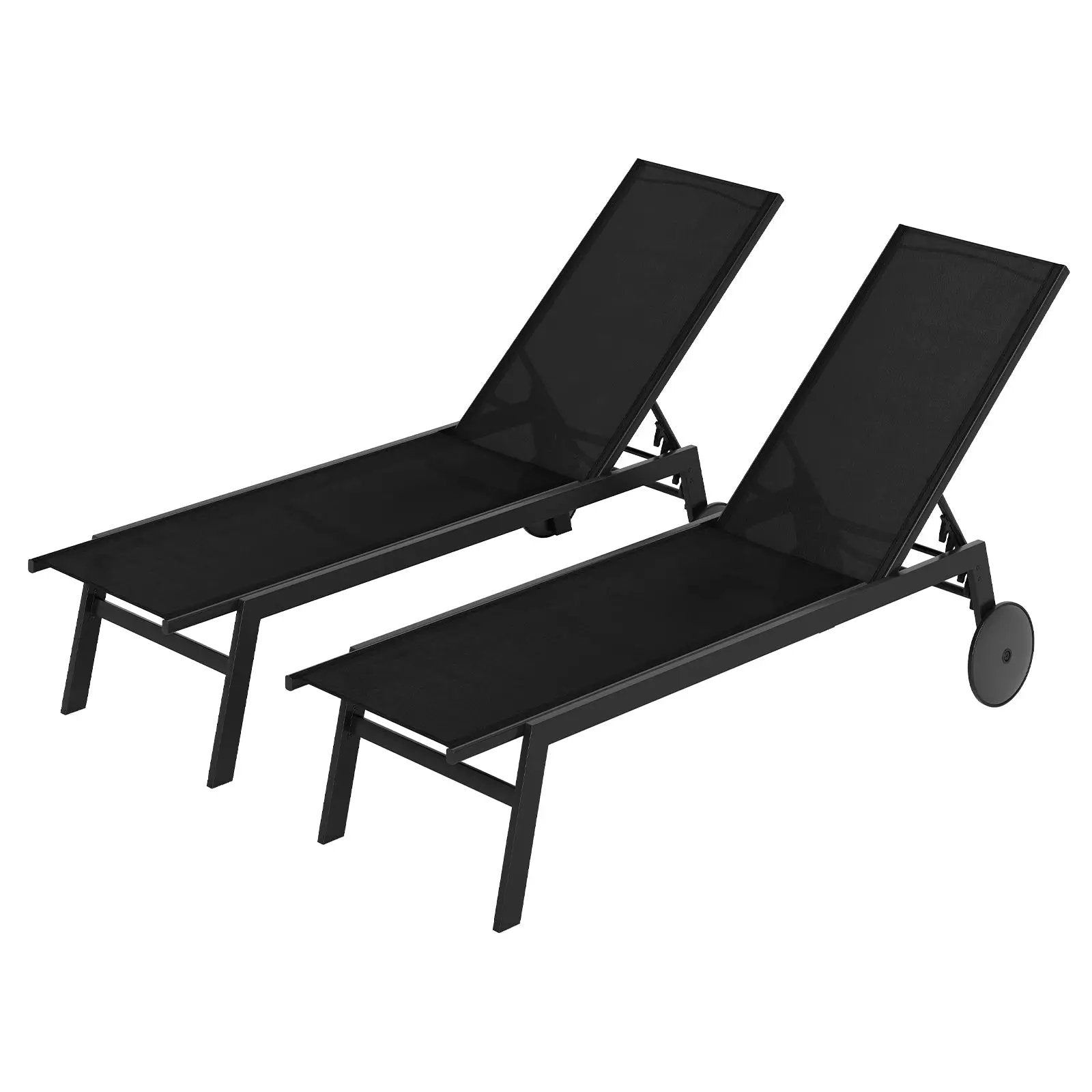 Patio Chaise Lounge Chair with Wheels and 6 by DirectDeals