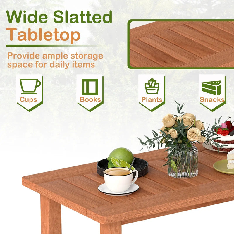 Patio Coffee Table with Slatted Tabletop for Deck Poolside by DirectDeals