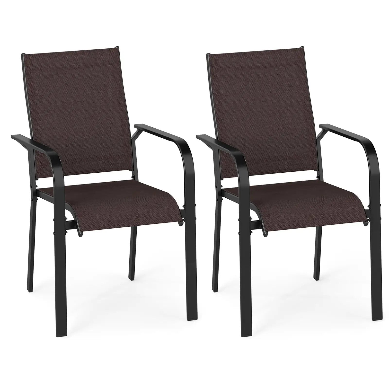 Patio Dining Chairs Set of 2/4/6 Stackable Outdoor Armchairs by DirectDeals