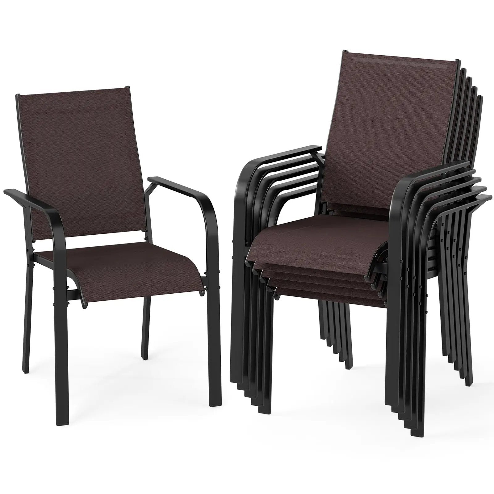 Patio Dining Chairs Set of 2/4/6 Stackable Outdoor Armchairs by DirectDeals