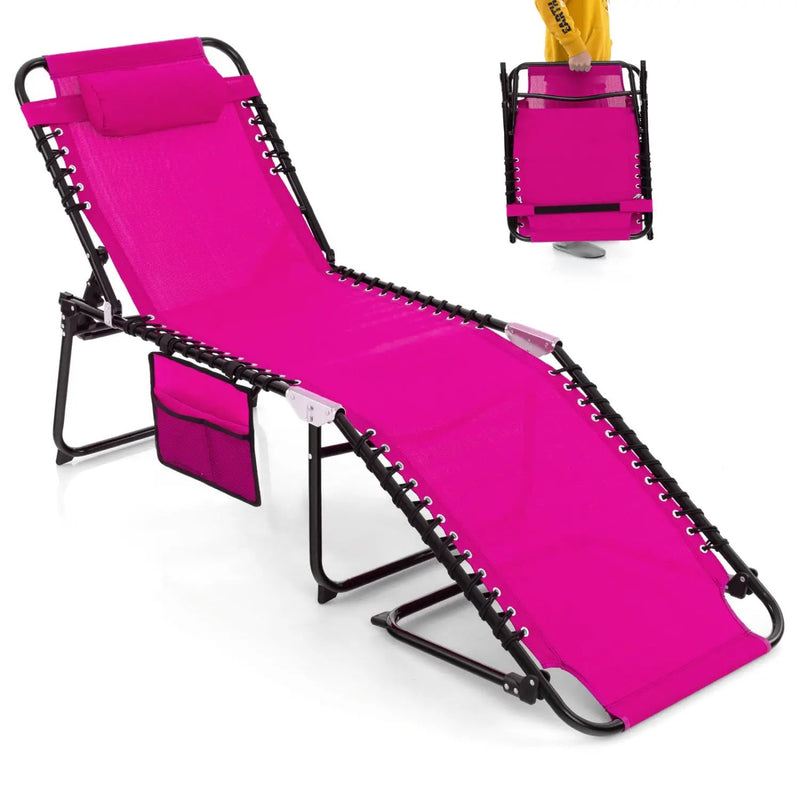 Foldable Recline Lounge Chair with Adjustable Backrest and Footrest by DirectDeals
