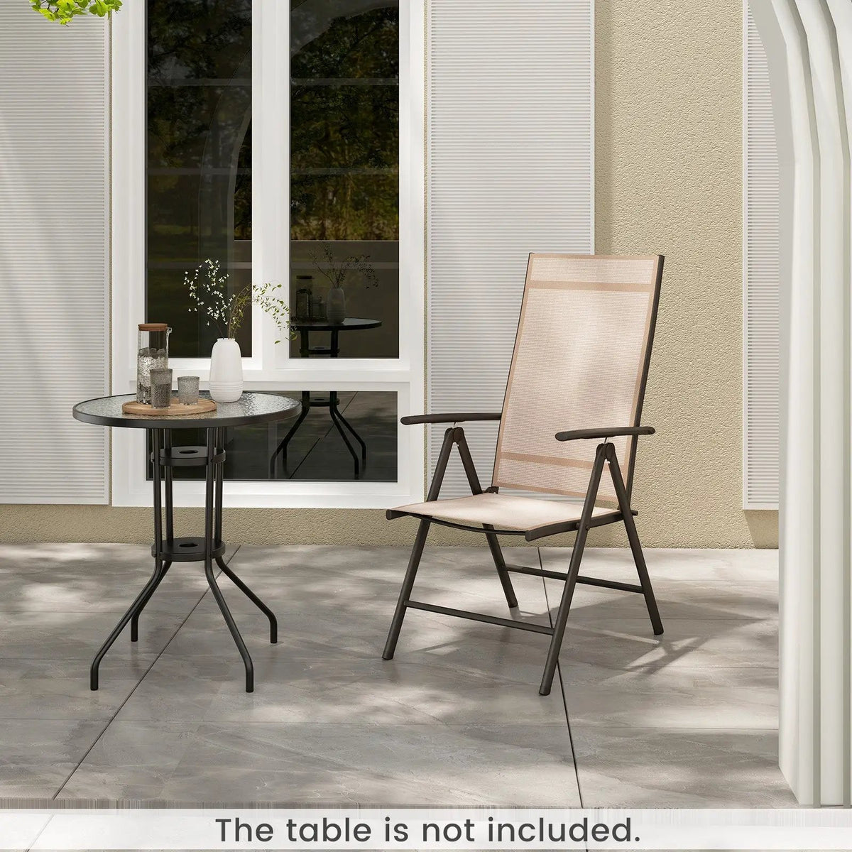 1 Piece Patio Folding Dining Chairs with 7-Level Adjustable High Backrest by DirectDeals