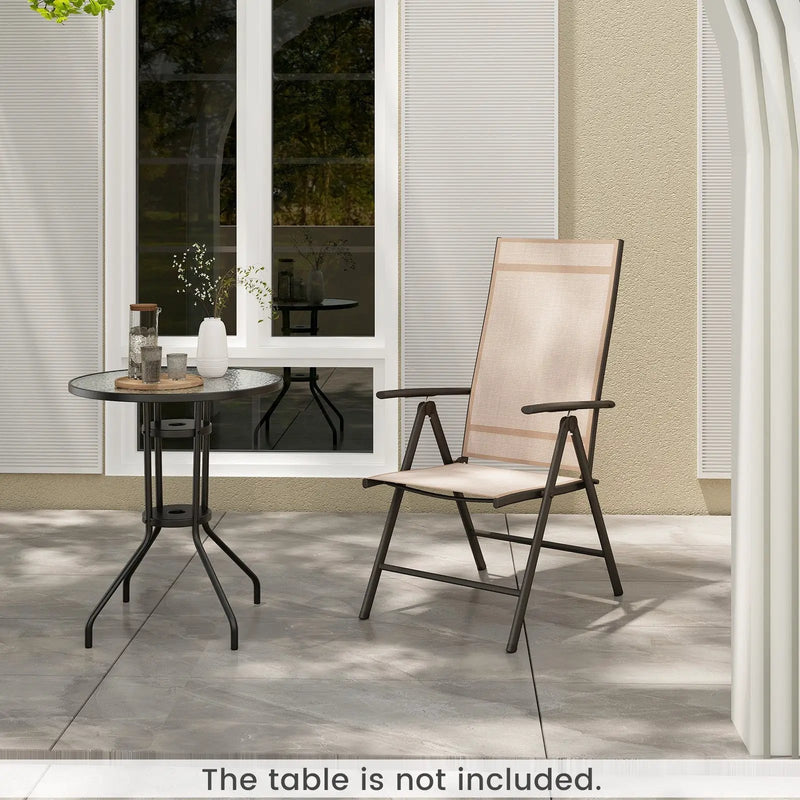 1 Piece Patio Folding Dining Chairs with 7-Level Adjustable High Backrest by DirectDeals