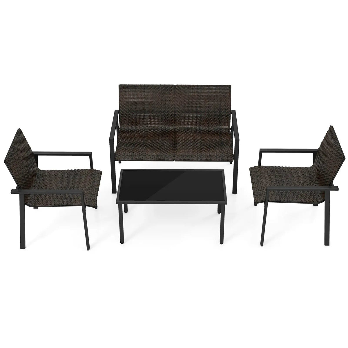 4 Pieces Patio Furniture Set with Heavy Duty Galvanized Metal Frame by DirectDeals