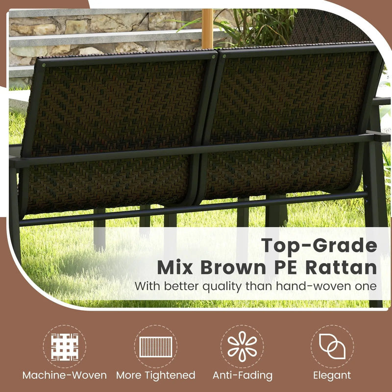 4 Pieces Patio Furniture Set with Heavy Duty Galvanized Metal Frame by DirectDeals