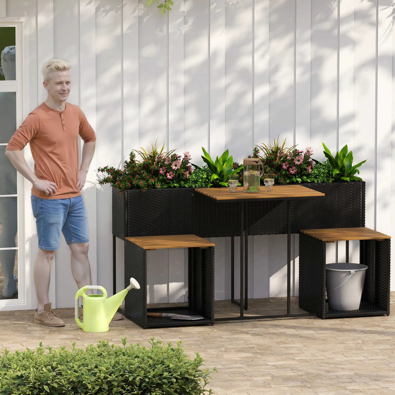 Patio Furniture Set with Raised Garden Bed for Porch and Yard by DirectDeals