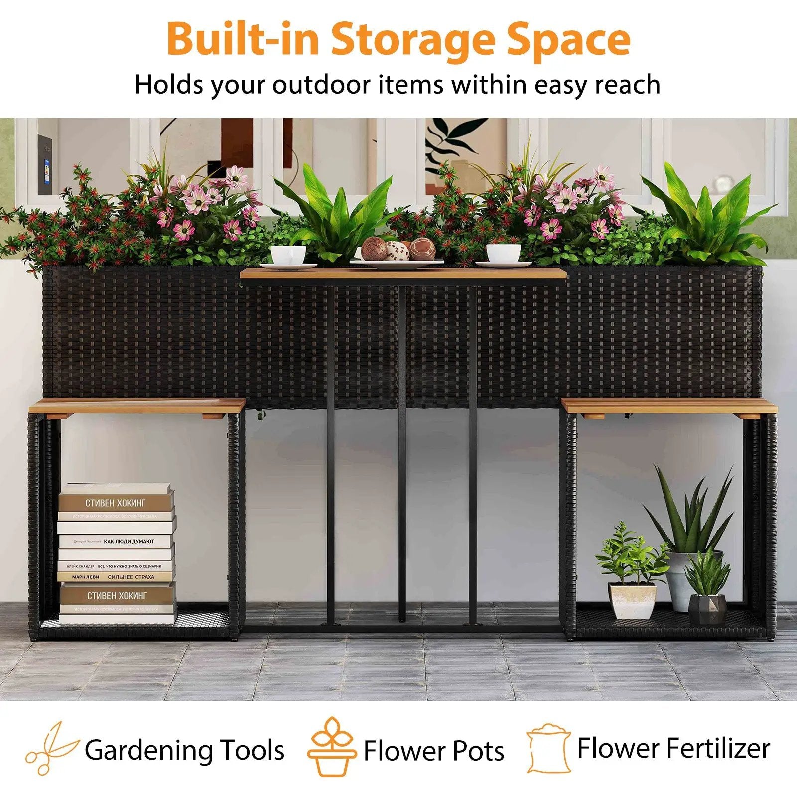 Patio Furniture Set with Raised Garden Bed for Porch and Yard by DirectDeals