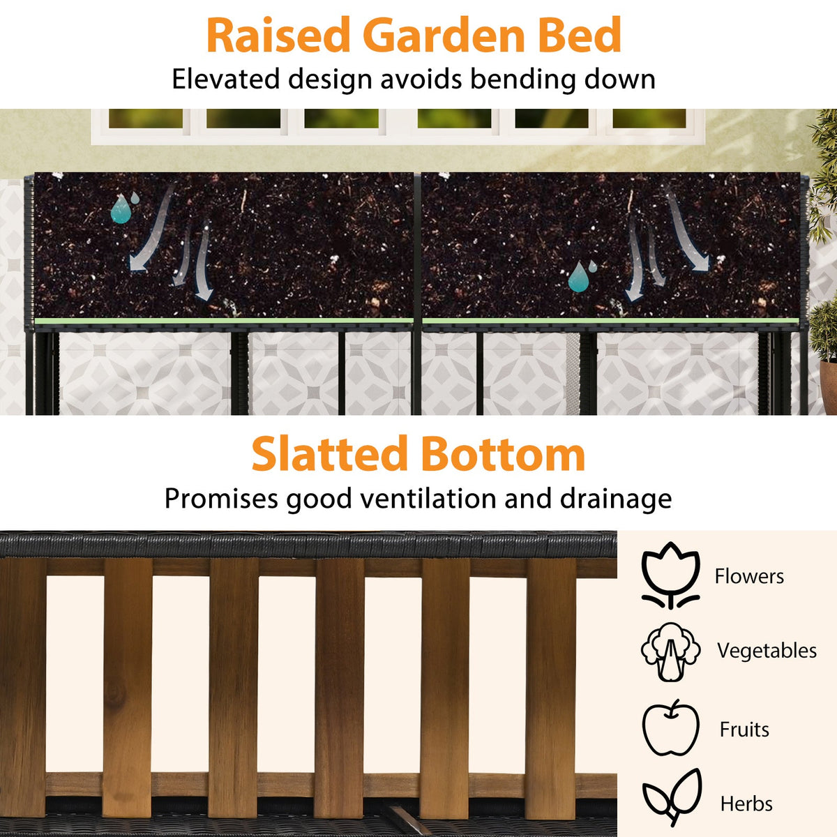 Patio Furniture Set with Raised Garden Bed for Porch and Yard, photo 7 of 10