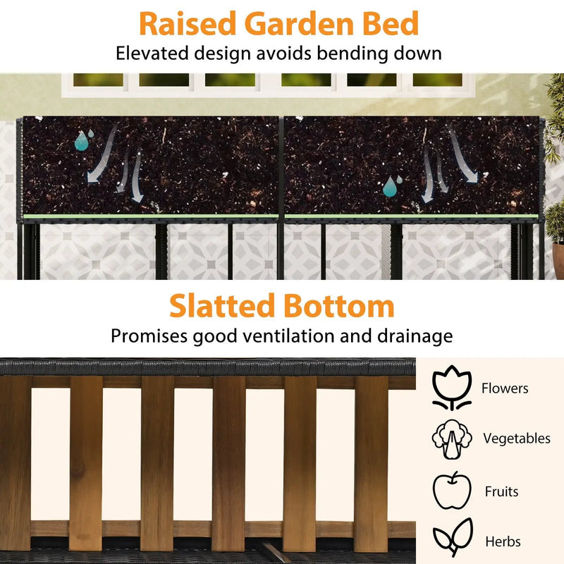 Patio Furniture Set with Raised Garden Bed for Porch and Yard by DirectDeals