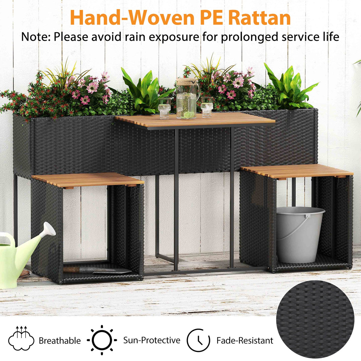 Patio Furniture Set with Raised Garden Bed for Porch and Yard, photo 8 of 10