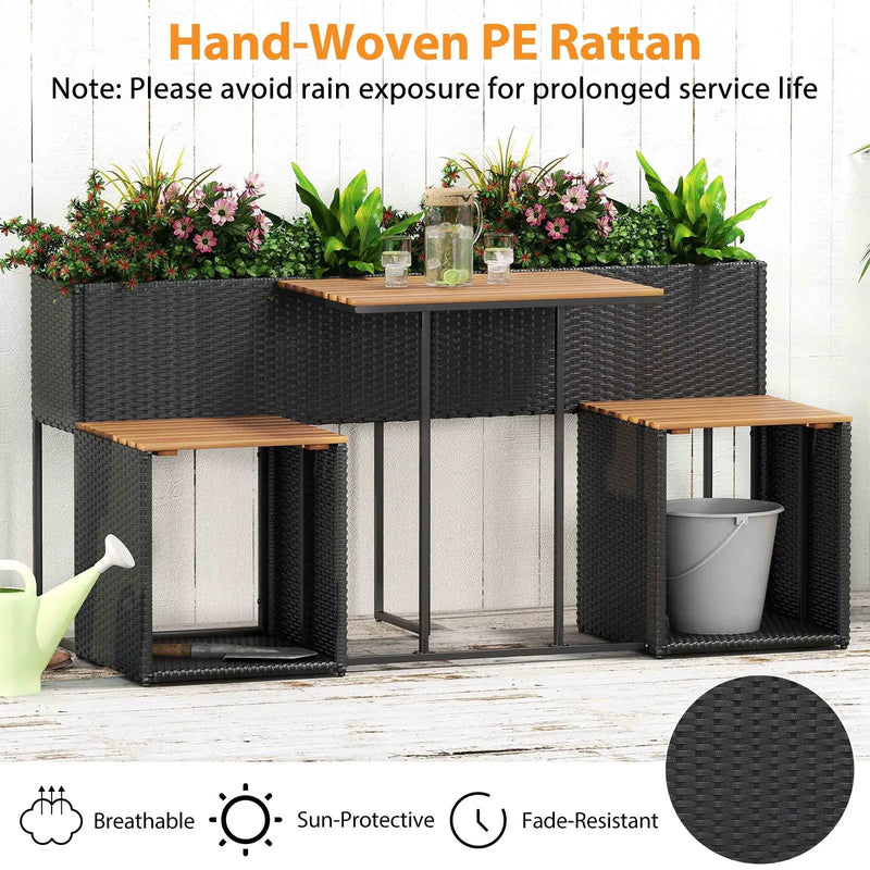 Patio Furniture Set with Raised Garden Bed for Porch and Yard by DirectDeals