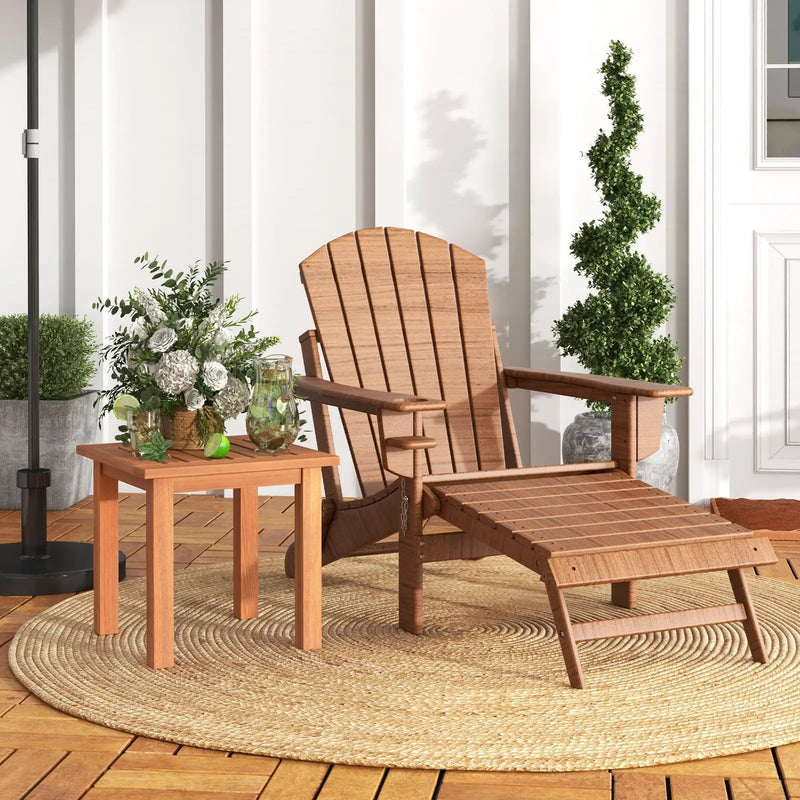 Patio Hardwood Square Side Table with Slatted Tabletop by DirectDeals