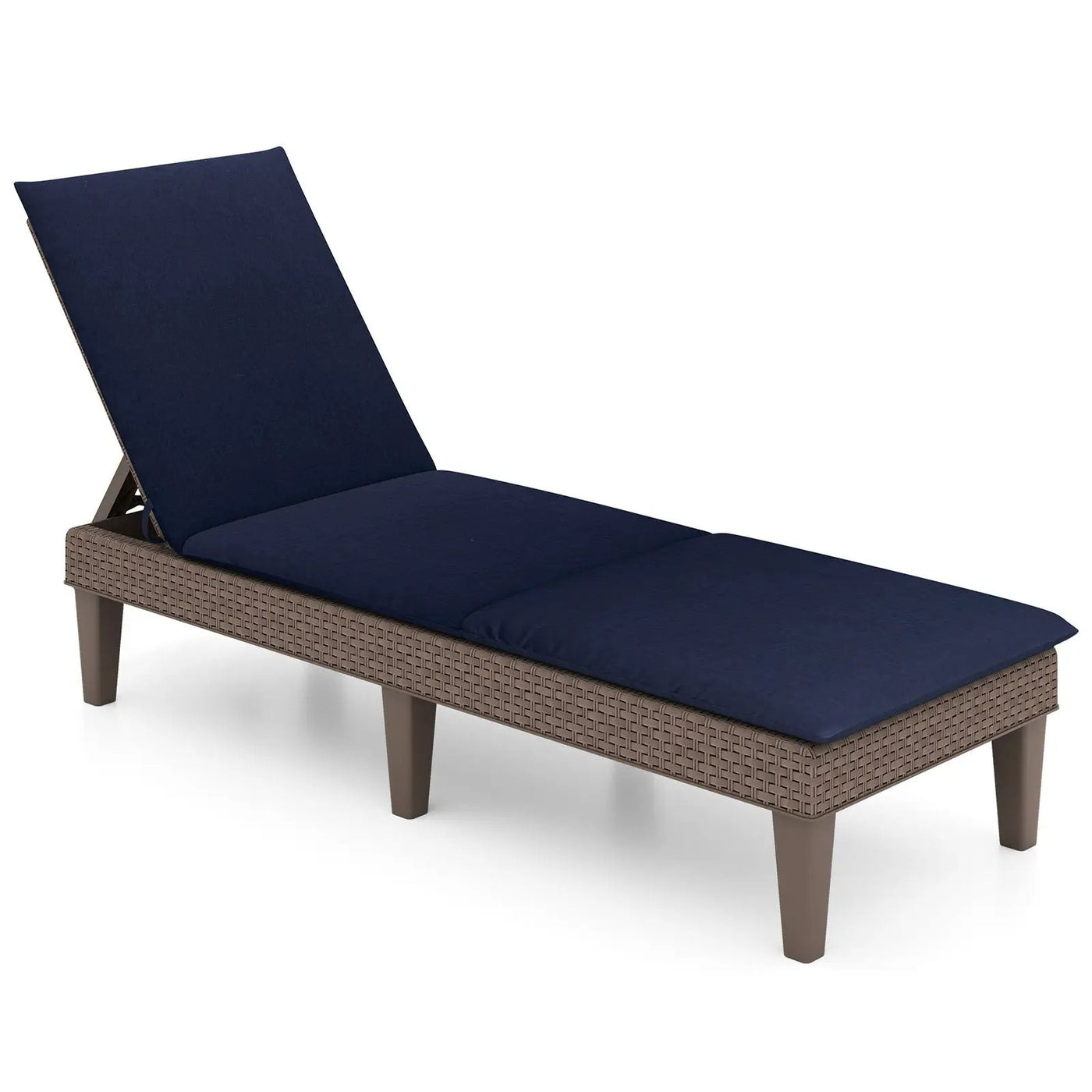 Patio Lounge Outdoor Recliner Chair with Cushion 3-Position Adjustable Backrest by DirectDeals
