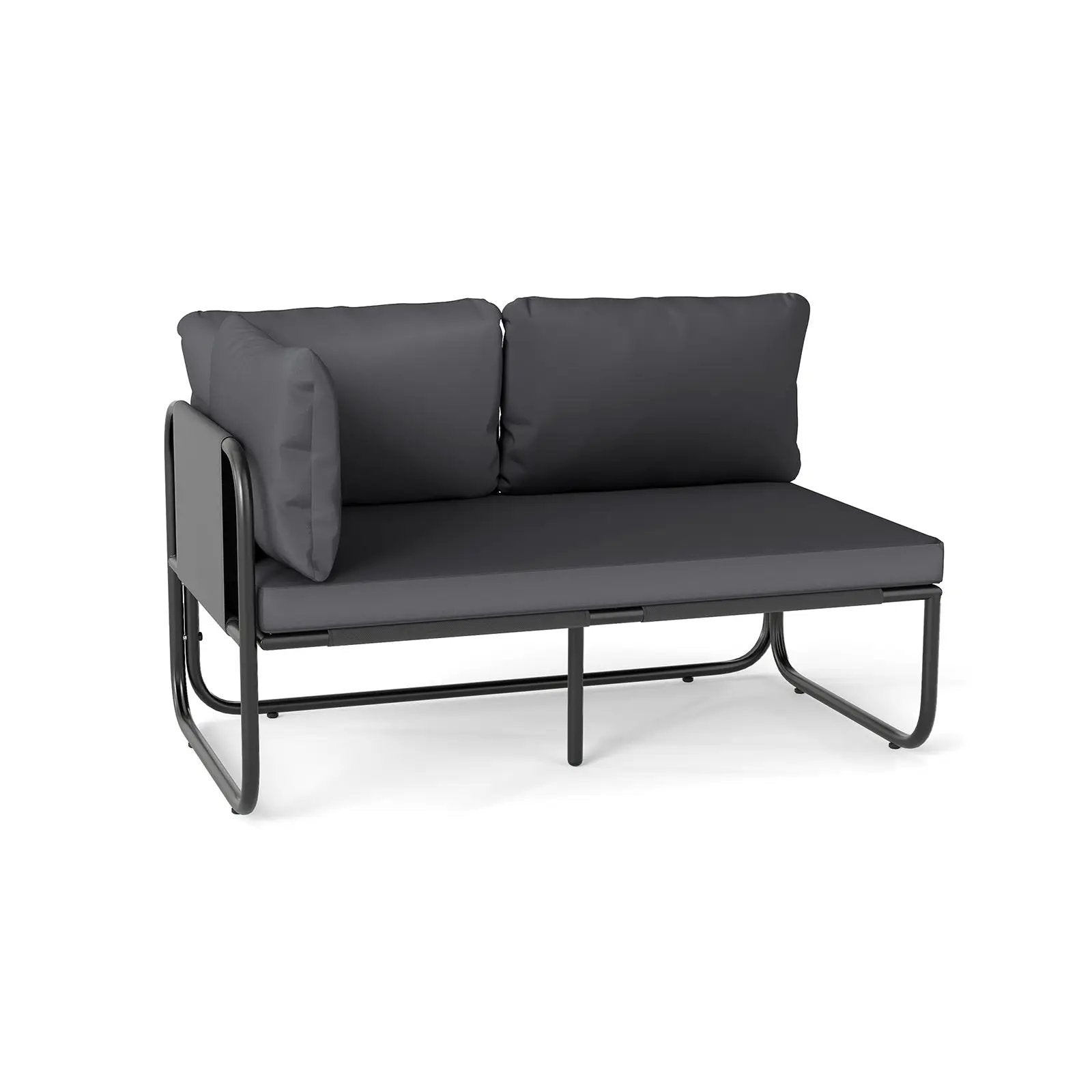 Patio Loveseat Sofa Couch with Removable Pillows and Seat Cushion-Gray by DirectDeals