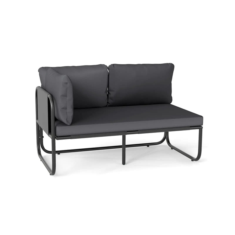 Patio Loveseat Sofa Couch with Removable Pillows and Seat Cushion-Gray by DirectDeals