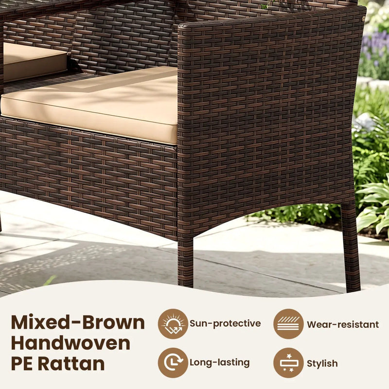 Patio Loveseat 2-Seat Conversation Set with Coffee Table by DirectDeals