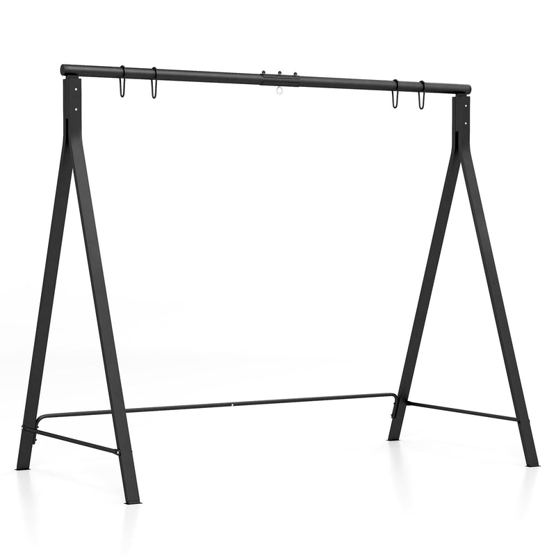 Patio Metal Swing Stand with A-Shaped Structure-Black by DirectDeals