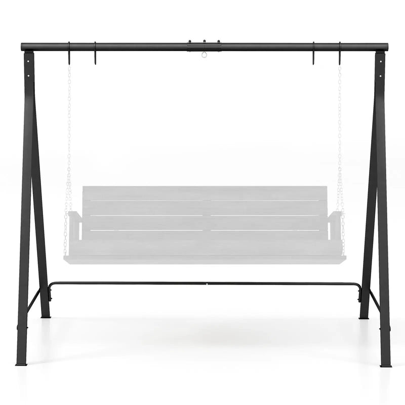 Patio Metal Swing Stand with A-Shaped Structure-Black by DirectDeals