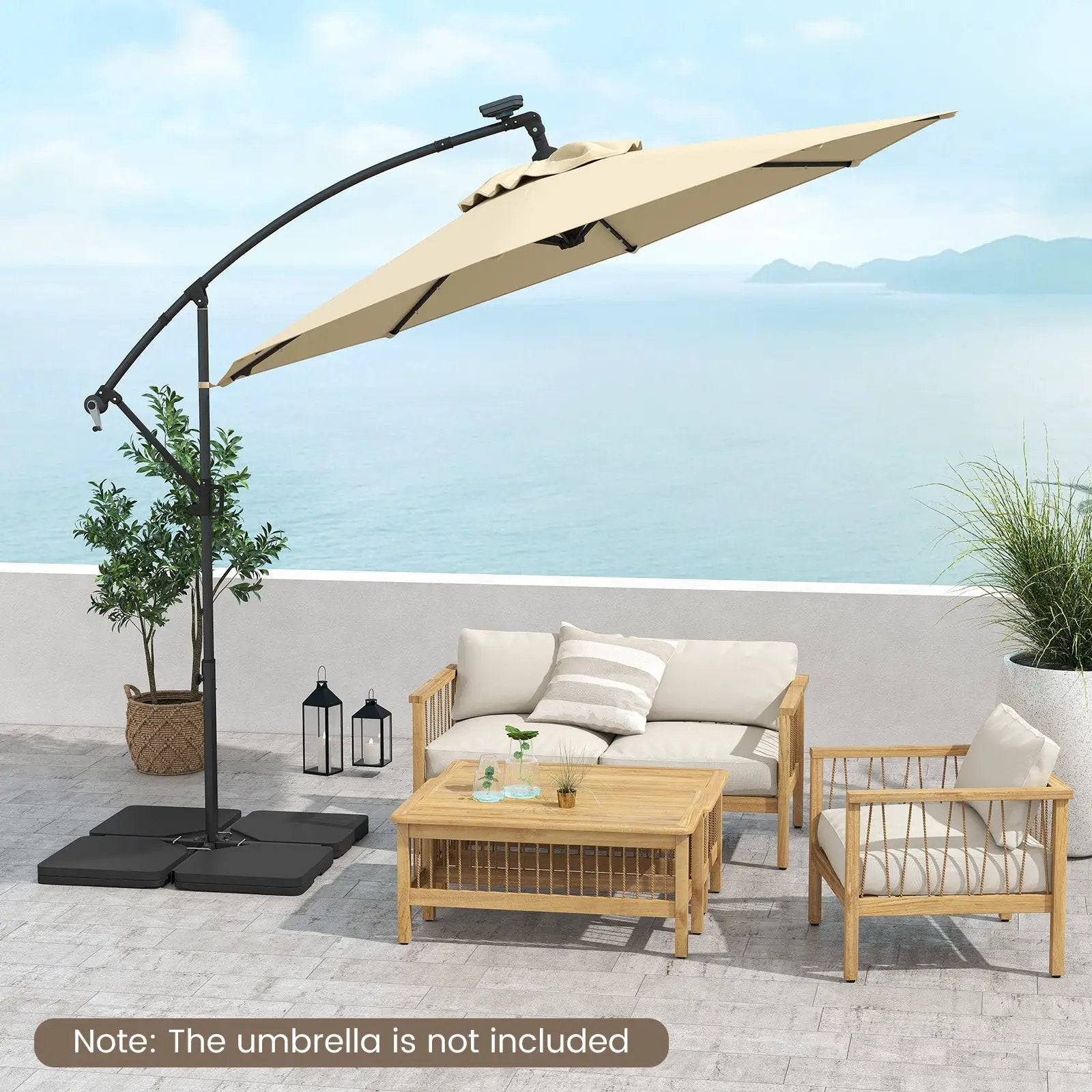 Patio Offset Umbrella Base with Easy-Fill Spouts by DirectDeals