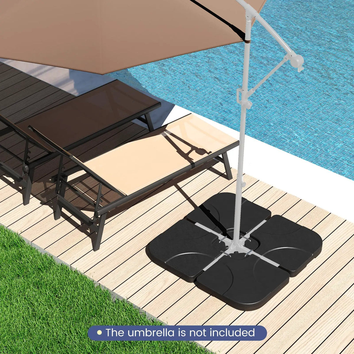 20 Inch Patio Offset Water Filled Plate Umbrella Base Sand by DirectDeals