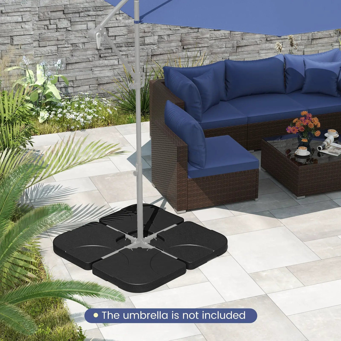 20 Inch Patio Offset Water Filled Plate Umbrella Base Sand by DirectDeals