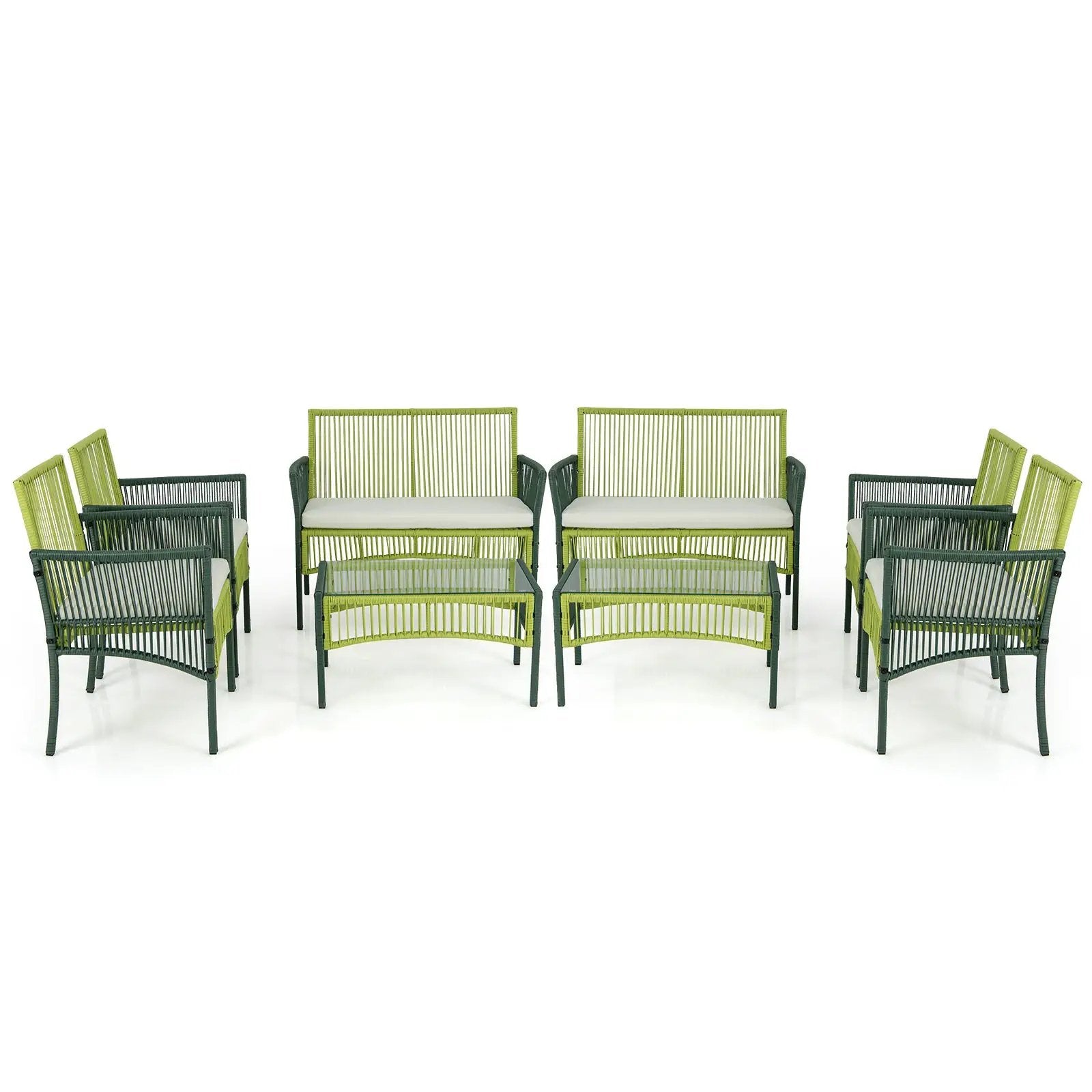 4 Piece Patio Round Wicker Conversation Set by DirectDeals