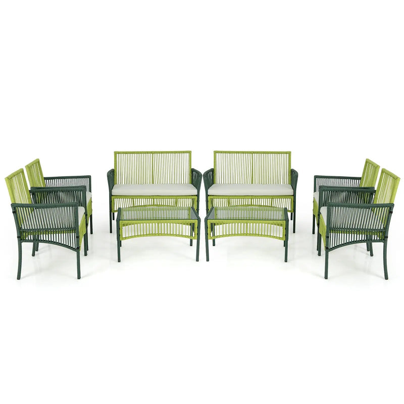 4 Piece Patio Round Wicker Conversation Set by DirectDeals