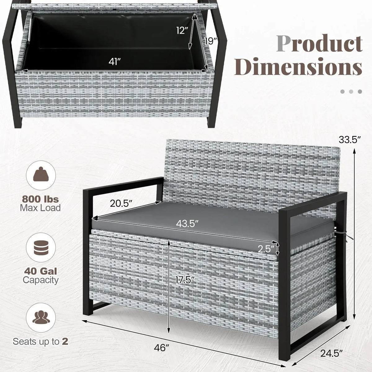 Patio Storage Bench by DirectDeals