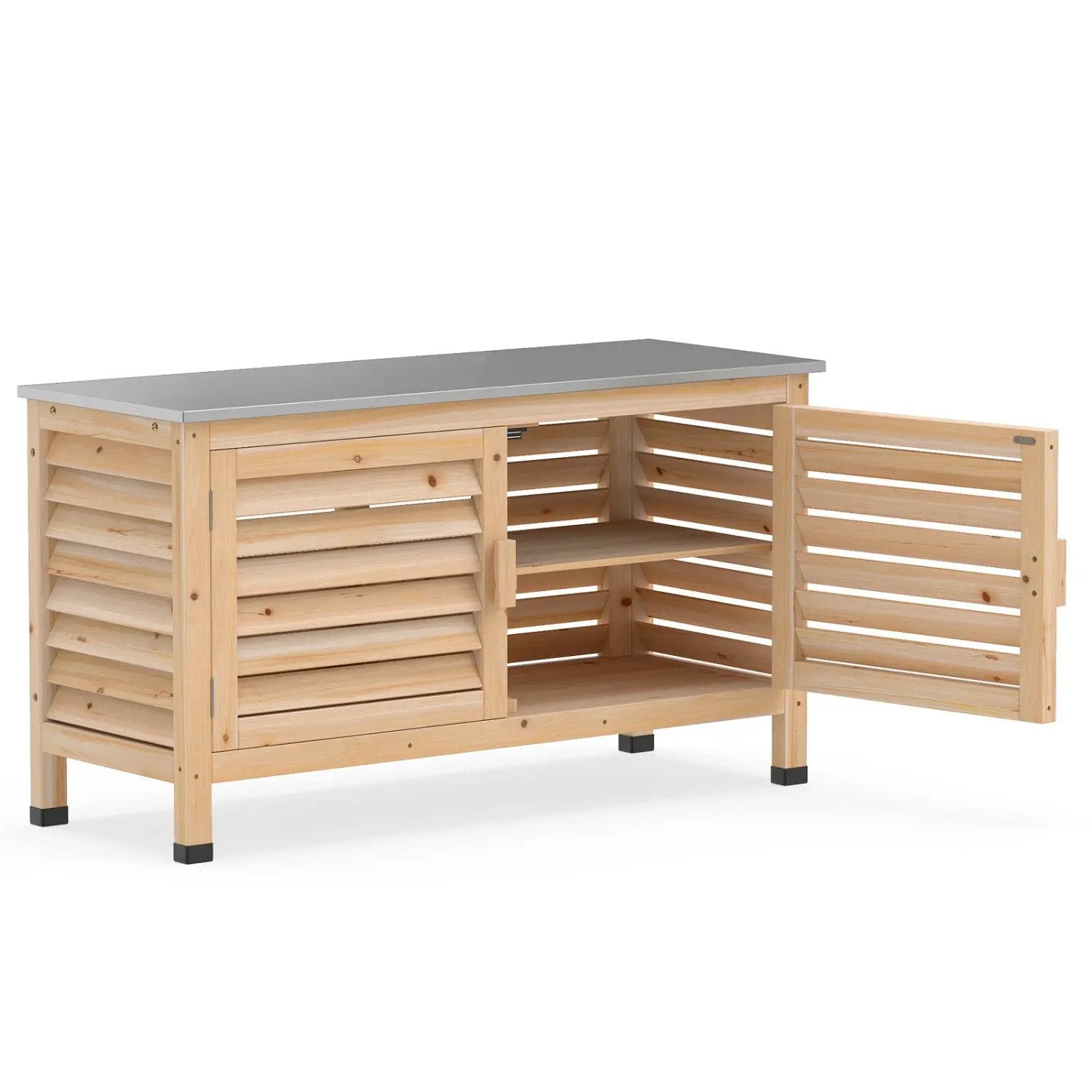 Outdoor Storage Cabinet with Stainless Steel Countertop by DirectDeals
