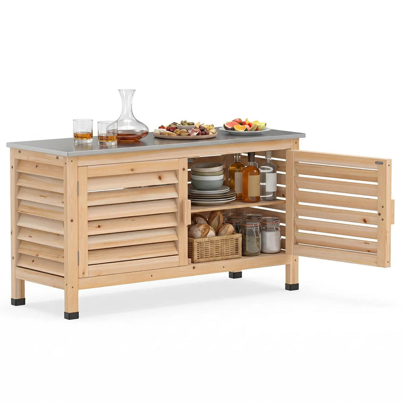 Outdoor Storage Cabinet with Stainless Steel Countertop by DirectDeals