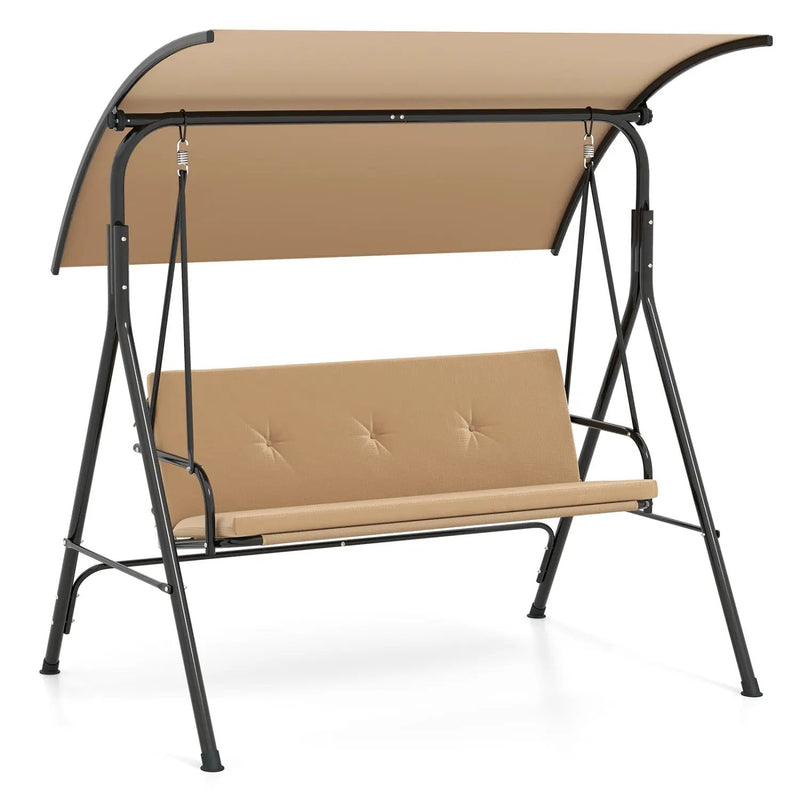 2-Person Patio Swing Chair with Adjustable Canopy by DirectDeals