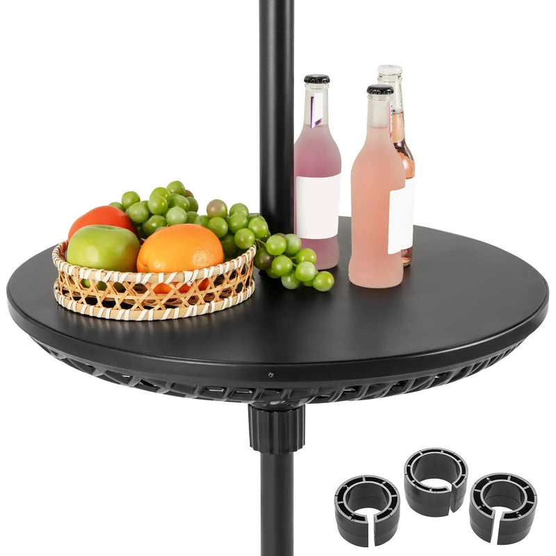 Patio Umbrella Table Tray Adjustable with Umbrella Poles-Black by DirectDeals