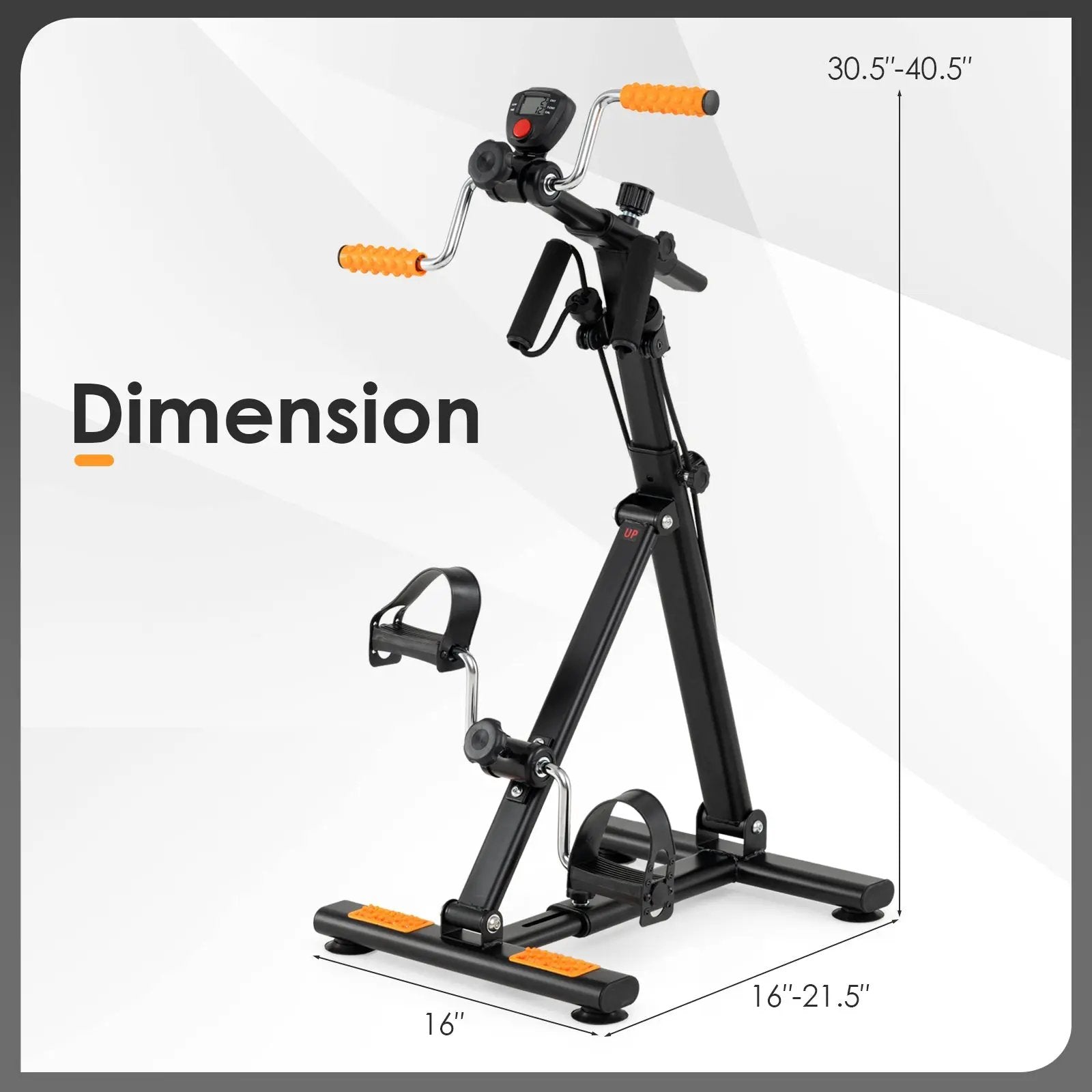 Pedal Exerciser with Adjustable Resistance for Arm and Leg Workout-Orange by DirectDeals