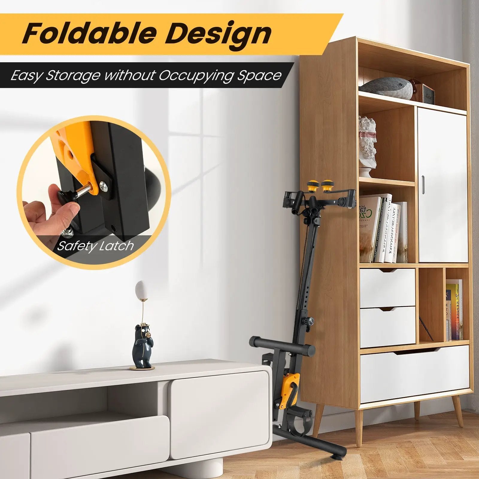 Pedal Exerciser with Adjustable Handgrip for Seniors-Yellow by DirectDeals