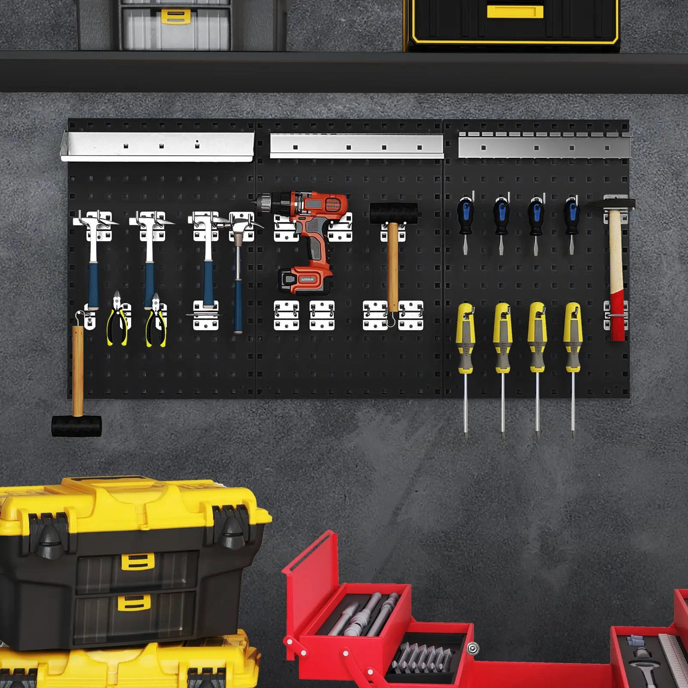 Wall-Mounted Pegboard Kit with 3 Pegboards for Garage Workshop by DirectDeals