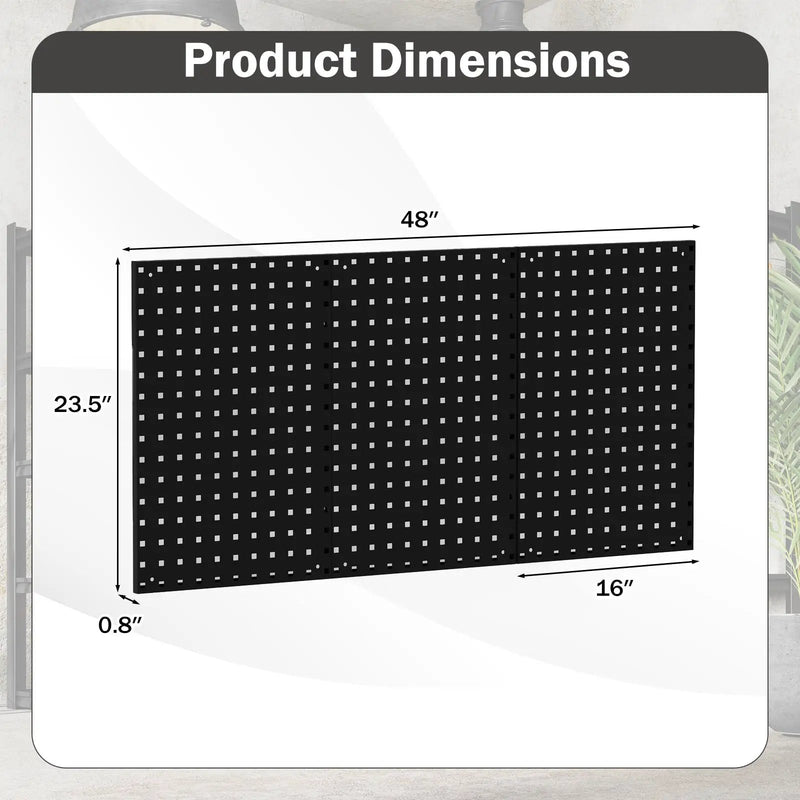 Wall-Mounted Pegboard Kit with 3 Pegboards for Garage Workshop by DirectDeals