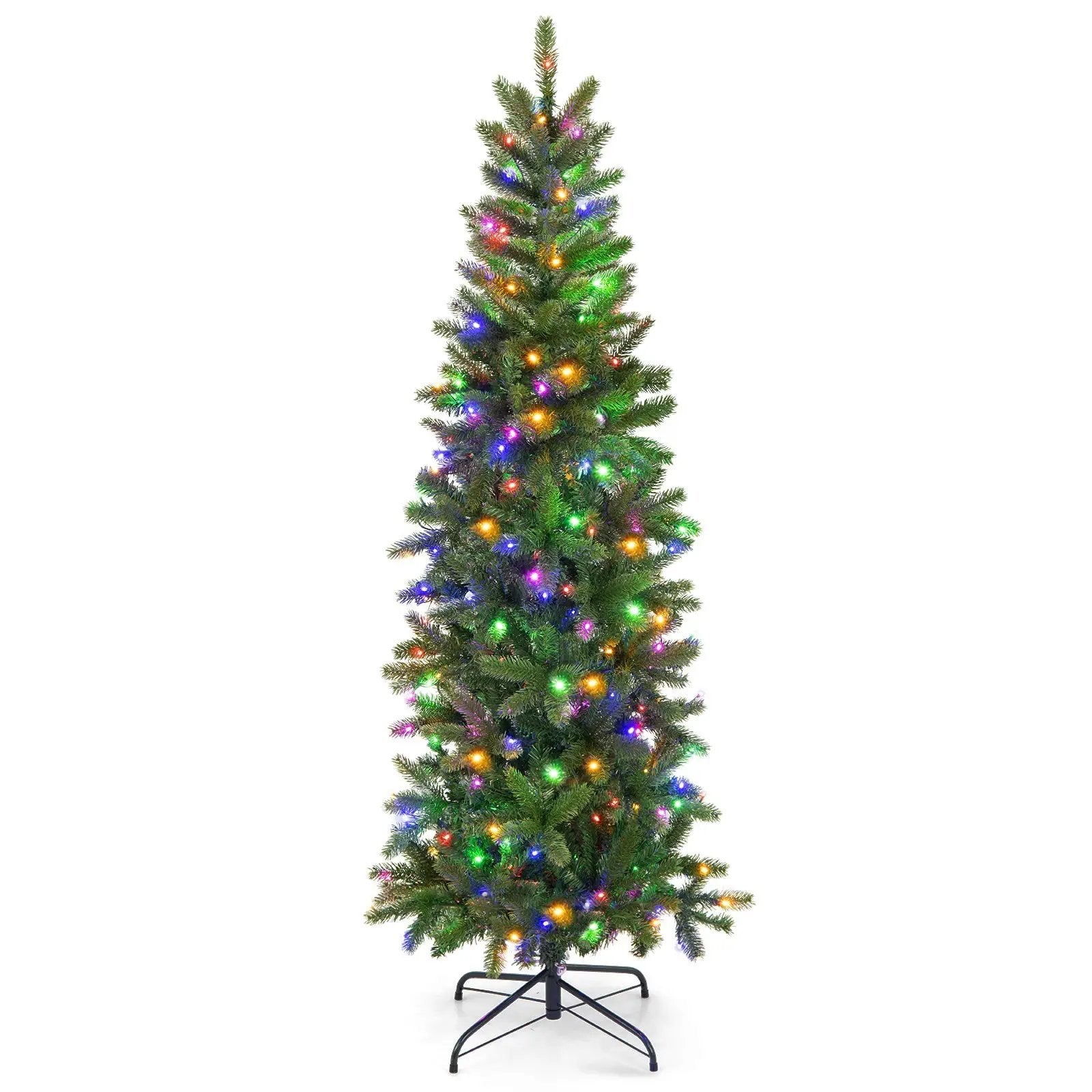 Pencil Christmas Tree with 180 Warm White and Multi-color LED Lights by DirectDeals