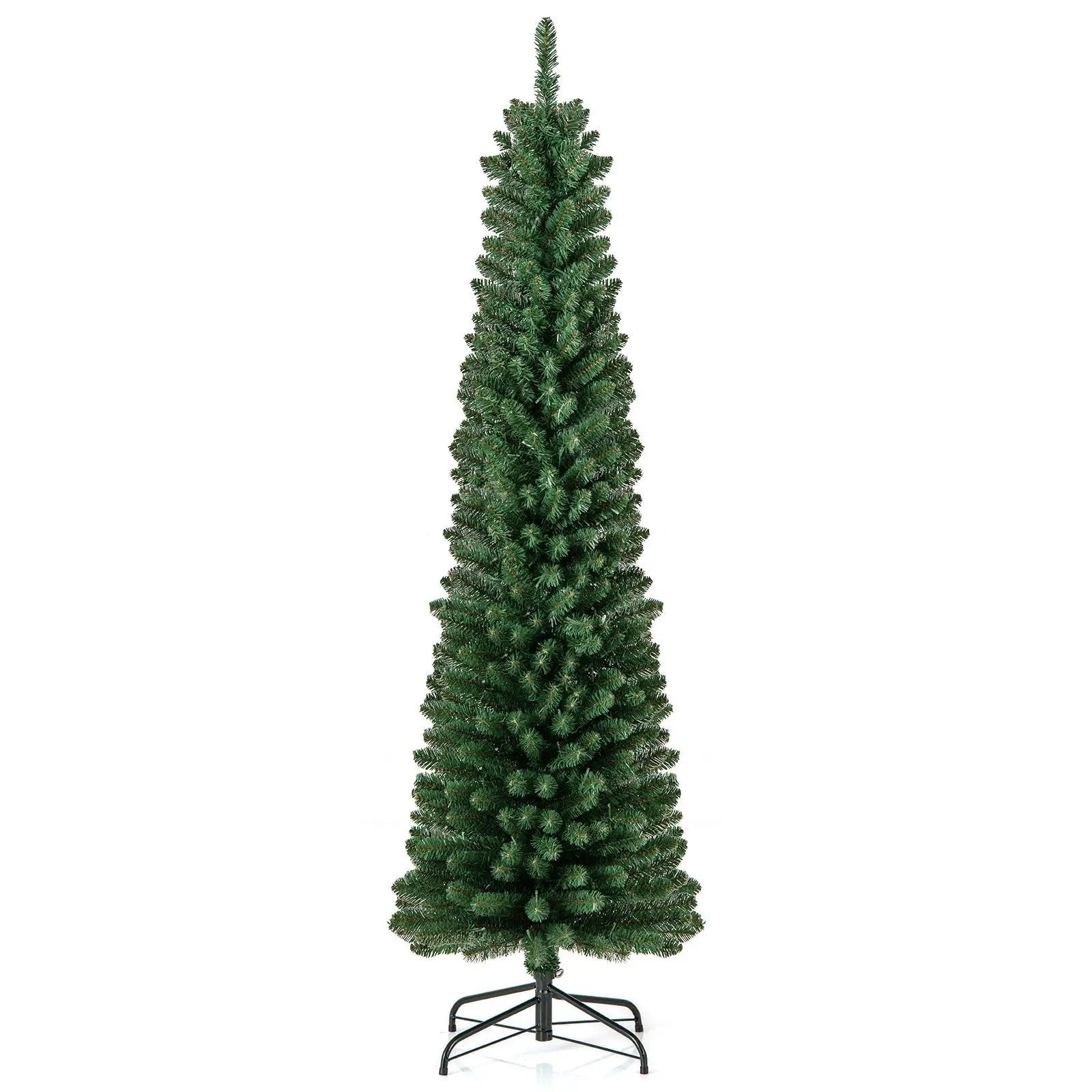 Pencil Christmas Tree with Memory Wire Branch Tips and Warm LED Lights by DirectDeals
