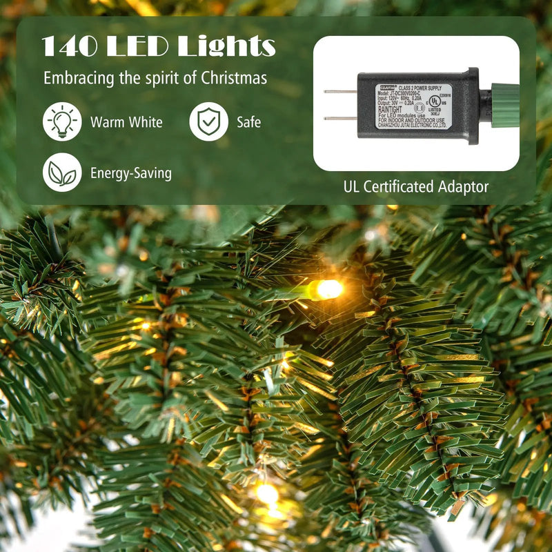 Pencil Christmas Tree with Memory Wire Branch Tips and Warm LED Lights by DirectDeals