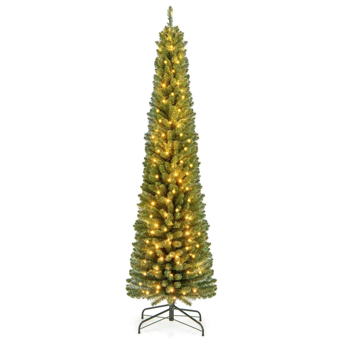 Pencil Christmas Tree with Memory Wire Branch Tips and Warm LED Lights by DirectDeals